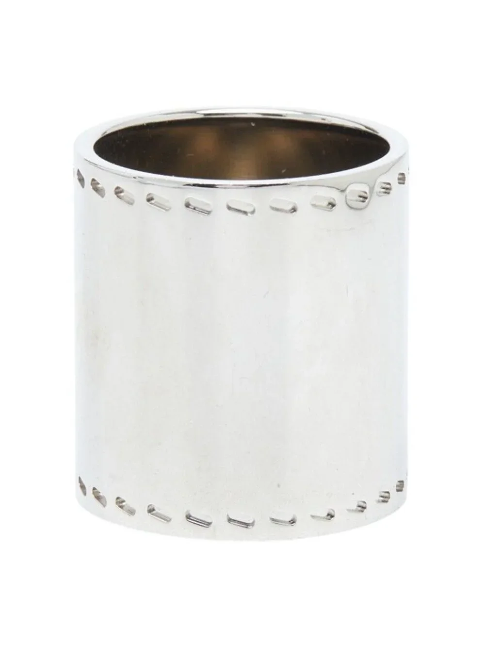 Hermes Horse Shoe Motif Scarf Ring Silver Metal